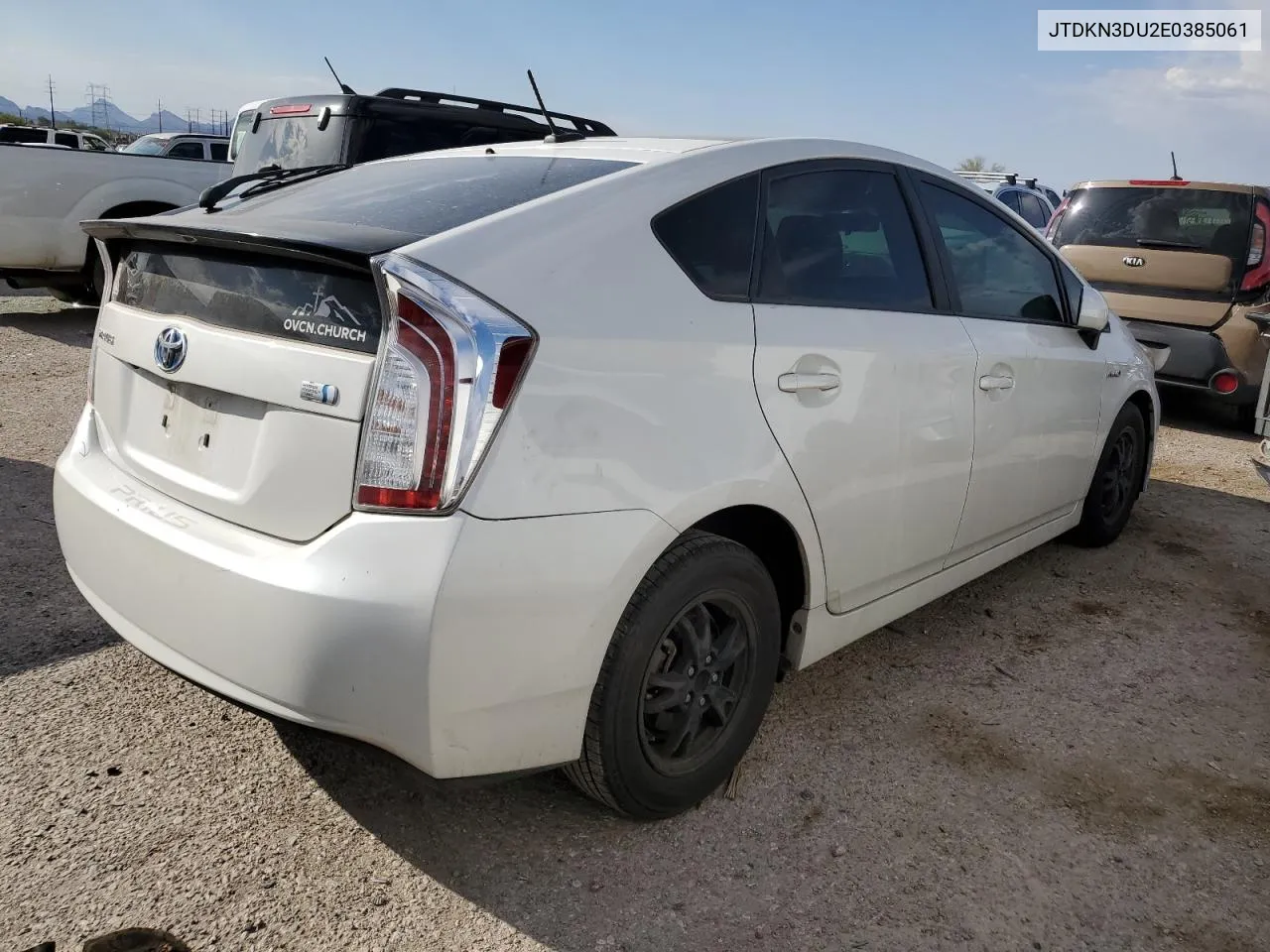 2014 Toyota Prius VIN: JTDKN3DU2E0385061 Lot: 74508354