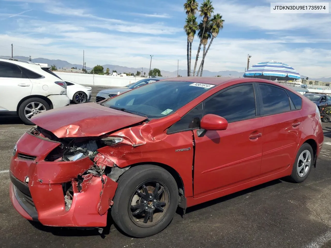 2014 Toyota Prius VIN: JTDKN3DU9E1735974 Lot: 74561614