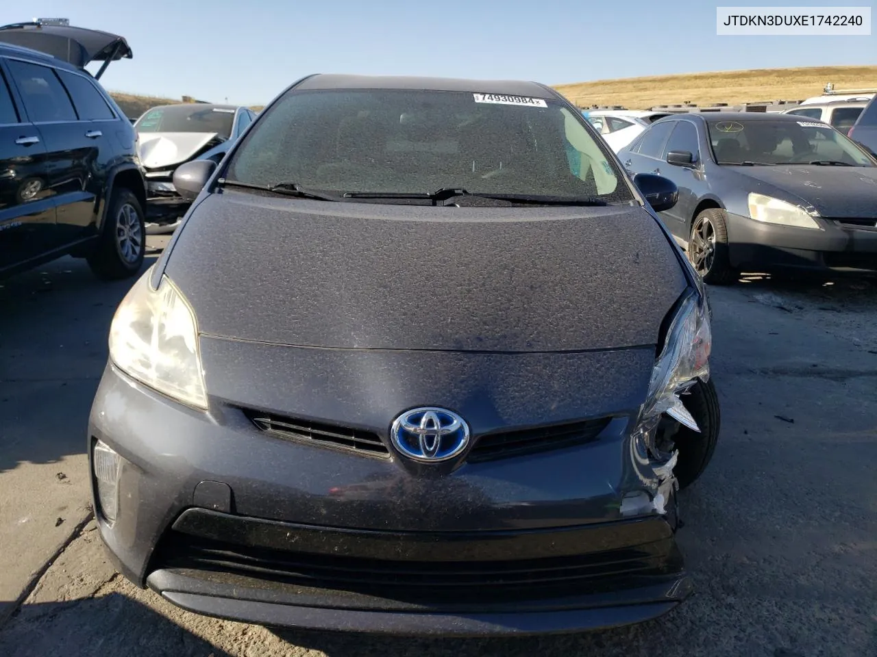 2014 Toyota Prius VIN: JTDKN3DUXE1742240 Lot: 74930984