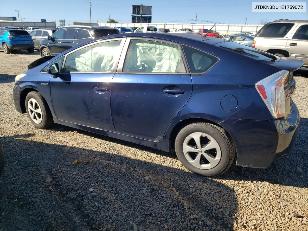 JTDKN3DU1E1759072 2014 Toyota Prius