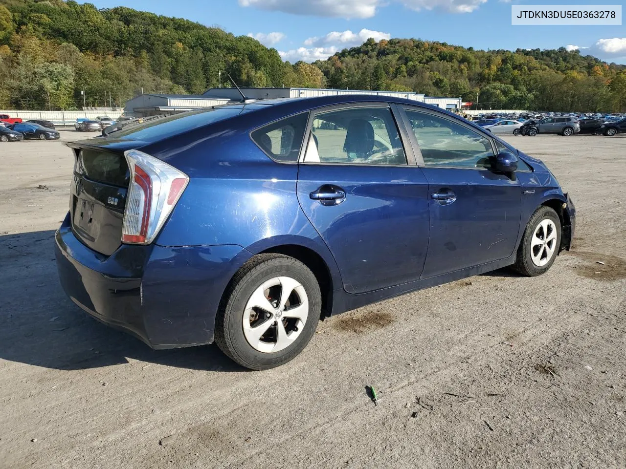 2014 Toyota Prius VIN: JTDKN3DU5E0363278 Lot: 75039644