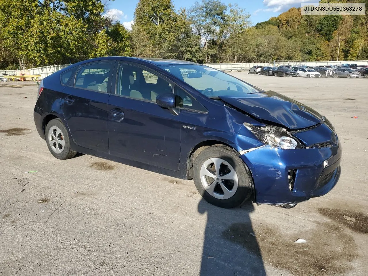 2014 Toyota Prius VIN: JTDKN3DU5E0363278 Lot: 75039644