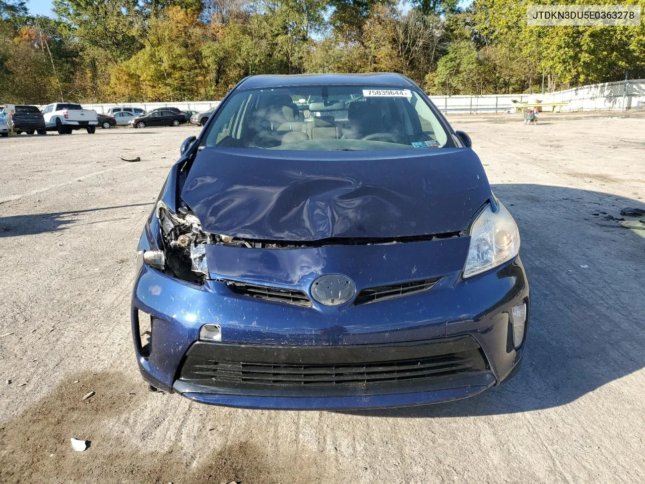 2014 Toyota Prius VIN: JTDKN3DU5E0363278 Lot: 75039644