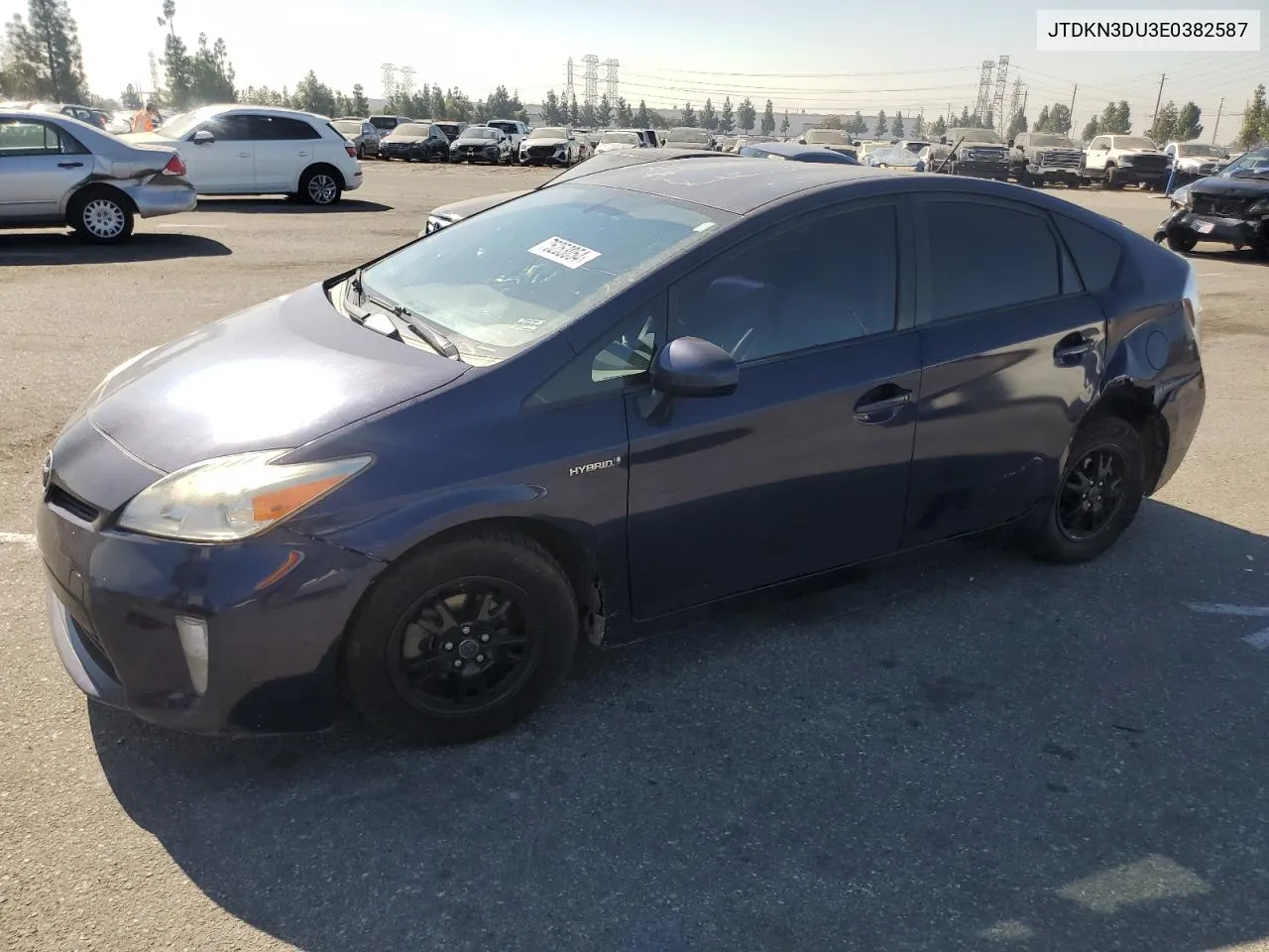 2014 Toyota Prius VIN: JTDKN3DU3E0382587 Lot: 75253054