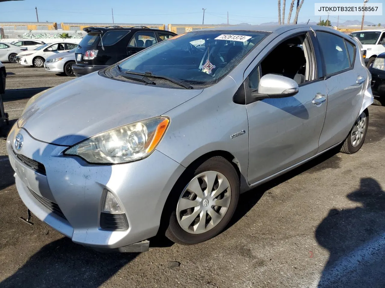 2014 Toyota Prius C VIN: JTDKDTB32E1558567 Lot: 75261374