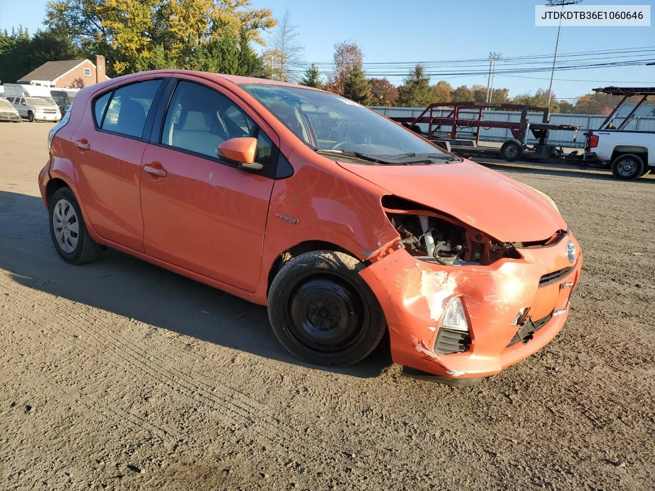 2014 Toyota Prius C VIN: JTDKDTB36E1060646 Lot: 76030724