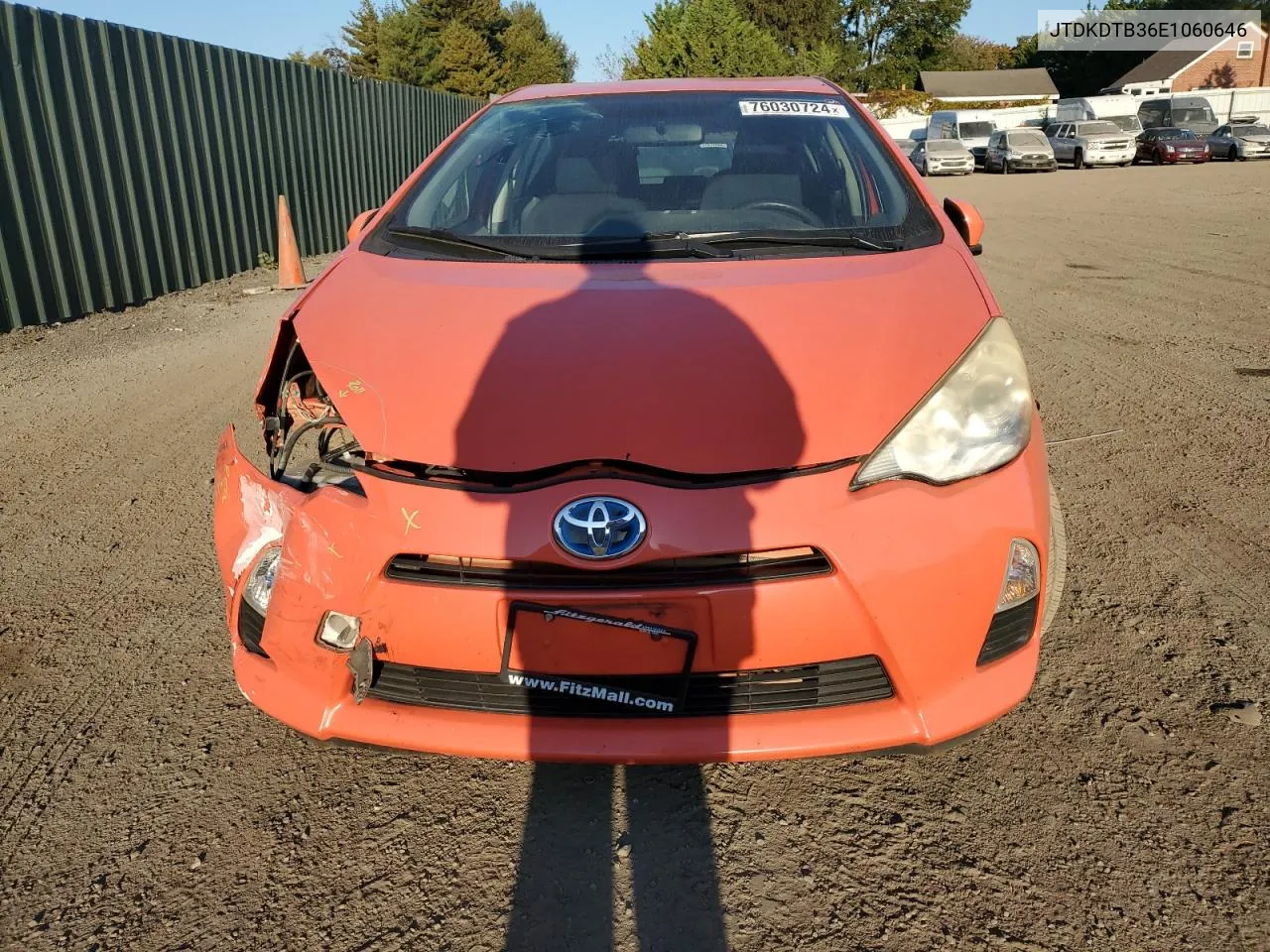 2014 Toyota Prius C VIN: JTDKDTB36E1060646 Lot: 76030724