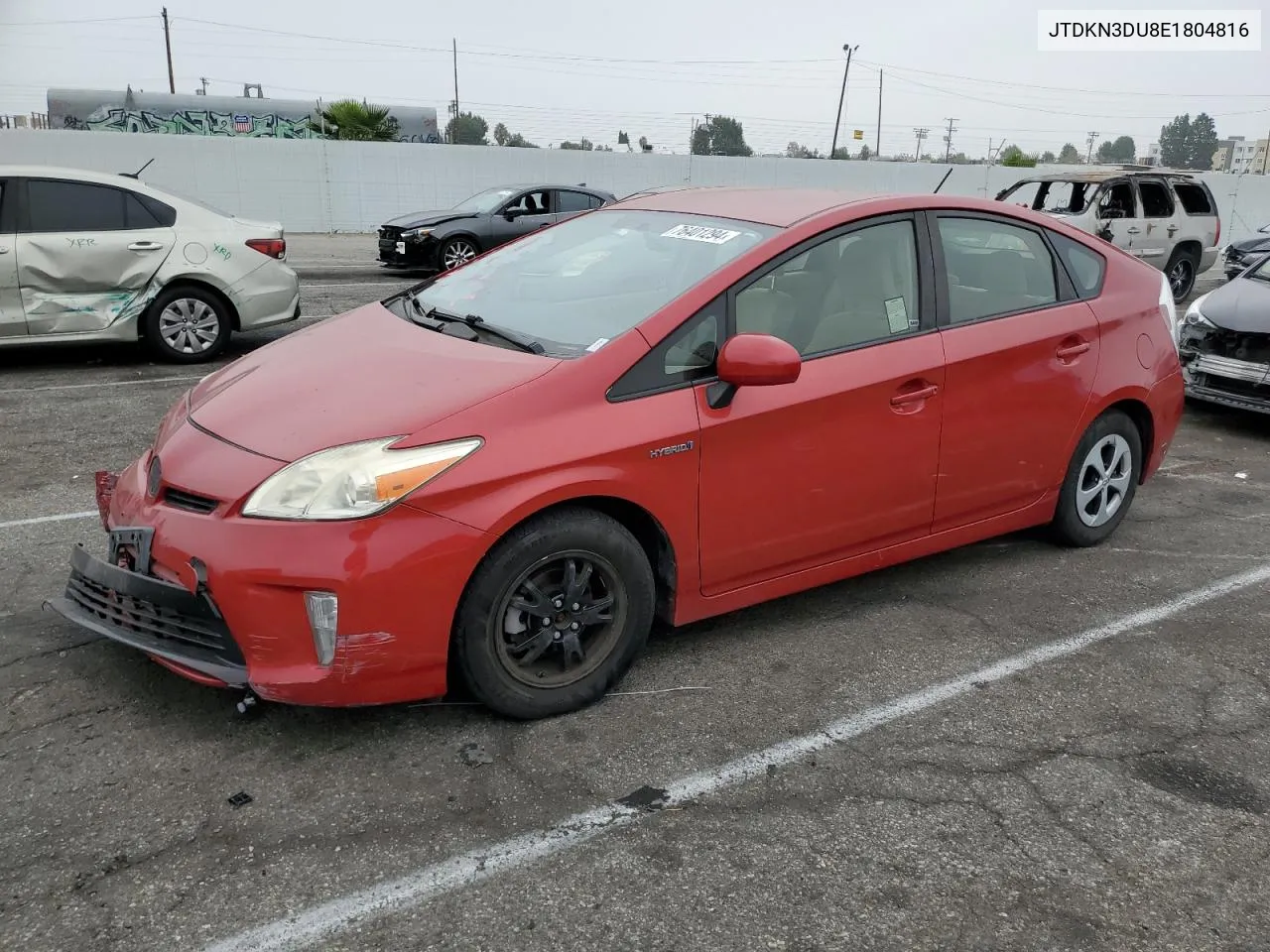 2014 Toyota Prius VIN: JTDKN3DU8E1804816 Lot: 76401294