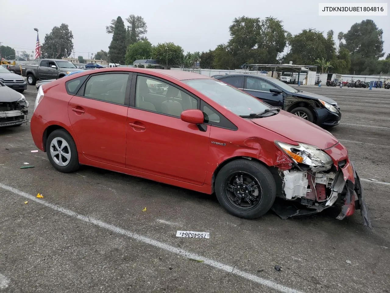 2014 Toyota Prius VIN: JTDKN3DU8E1804816 Lot: 76401294