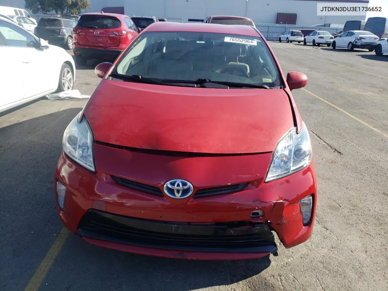 2014 Toyota Prius VIN: JTDKN3DU3E1736652 Lot: 76552964