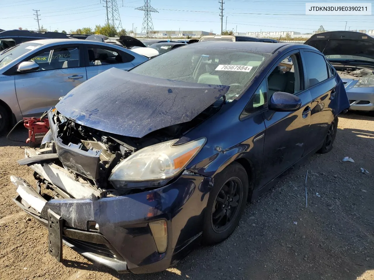 JTDKN3DU9E0390211 2014 Toyota Prius