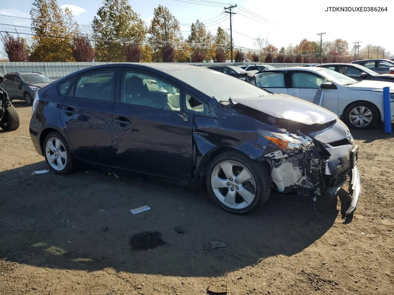 2014 Toyota Prius VIN: JTDKN3DUXE0386264 Lot: 76590164