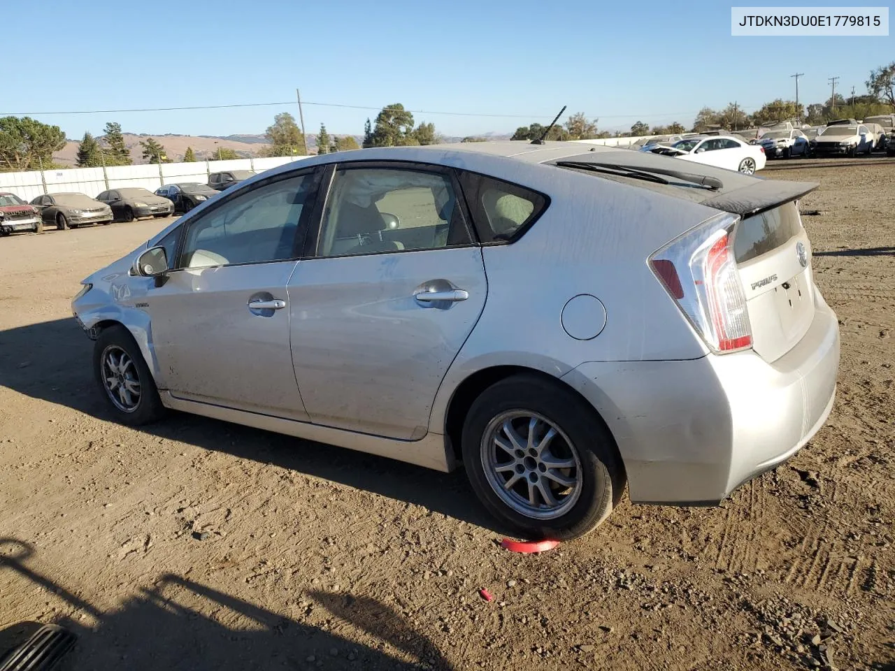 2014 Toyota Prius VIN: JTDKN3DU0E1779815 Lot: 77686584