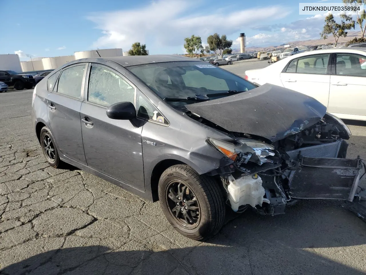 2014 Toyota Prius VIN: JTDKN3DU7E0358924 Lot: 78101804