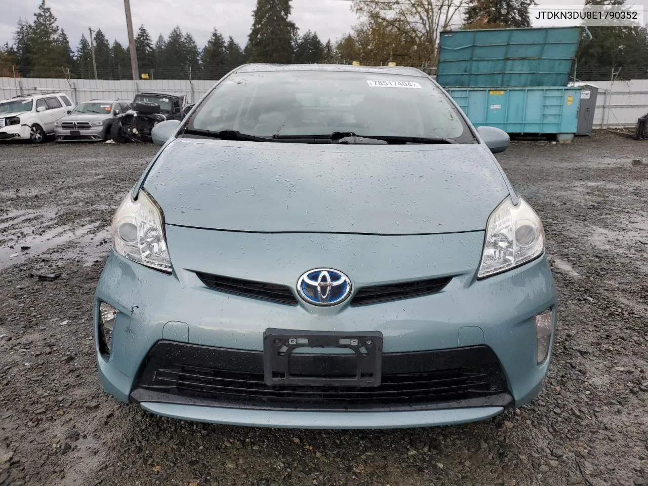 2014 Toyota Prius VIN: JTDKN3DU8E1790352 Lot: 78517404