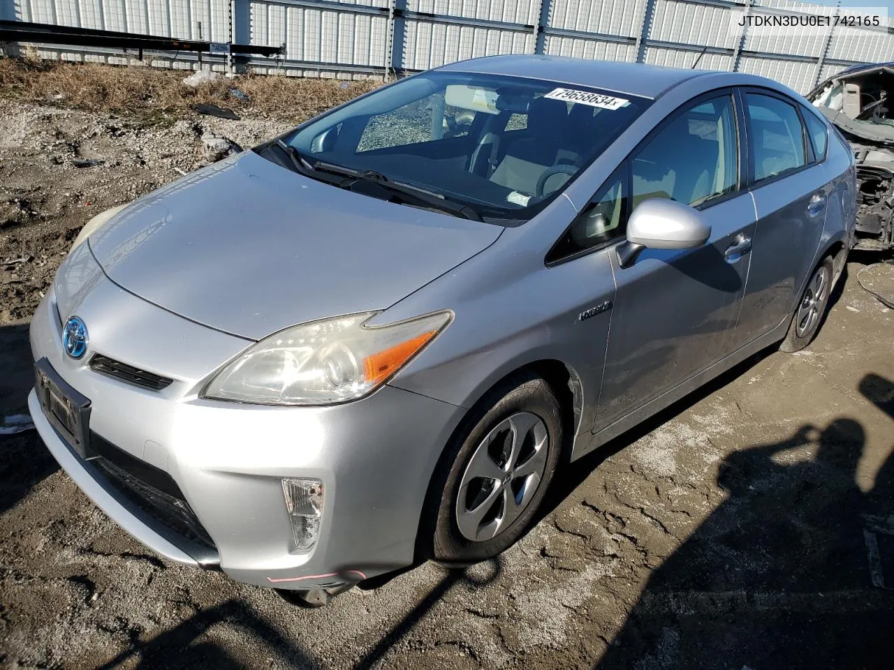 JTDKN3DU0E1742165 2014 Toyota Prius