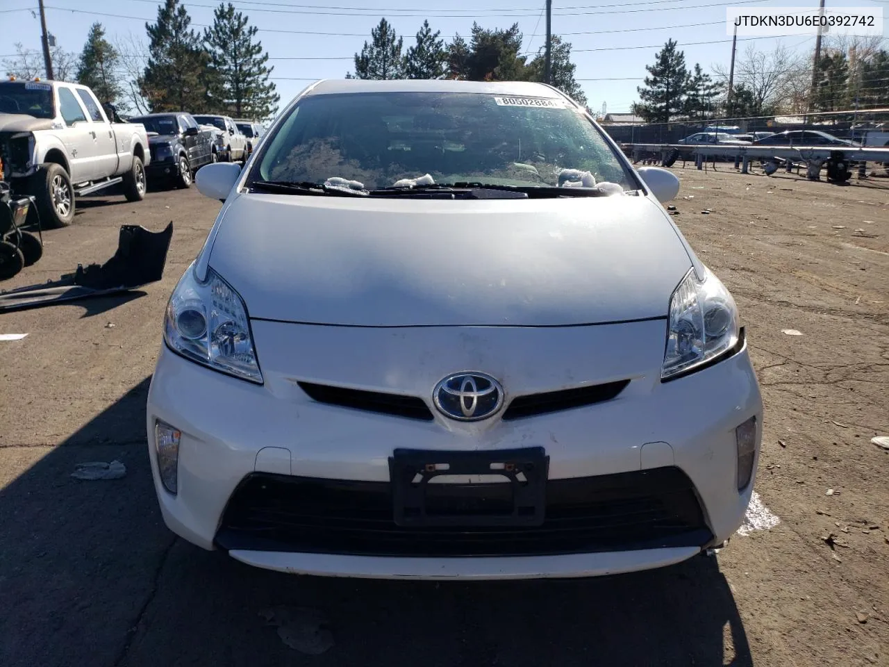 2014 Toyota Prius VIN: JTDKN3DU6E0392742 Lot: 80502884