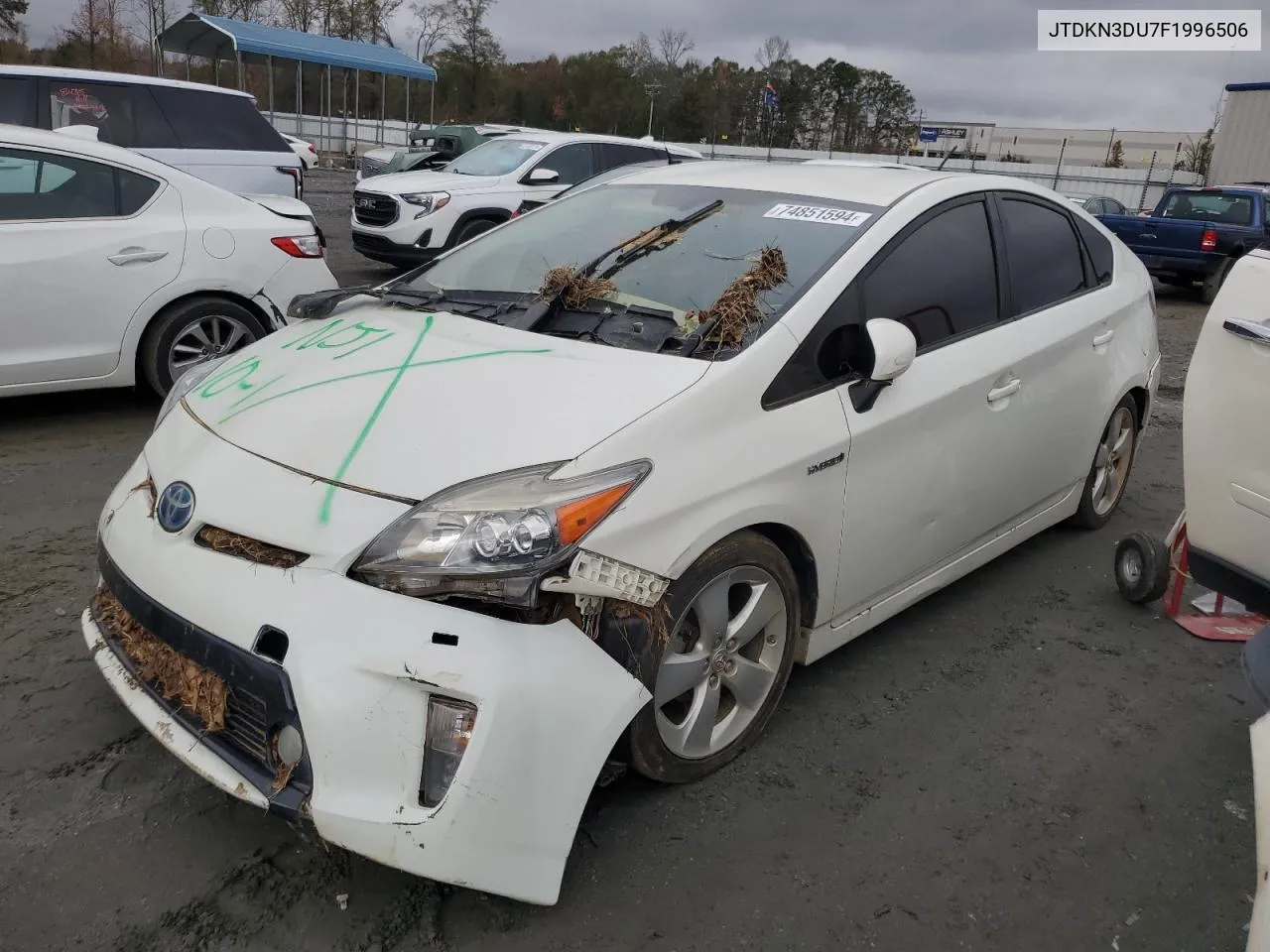 2015 Toyota Prius VIN: JTDKN3DU7F1996506 Lot: 74851594