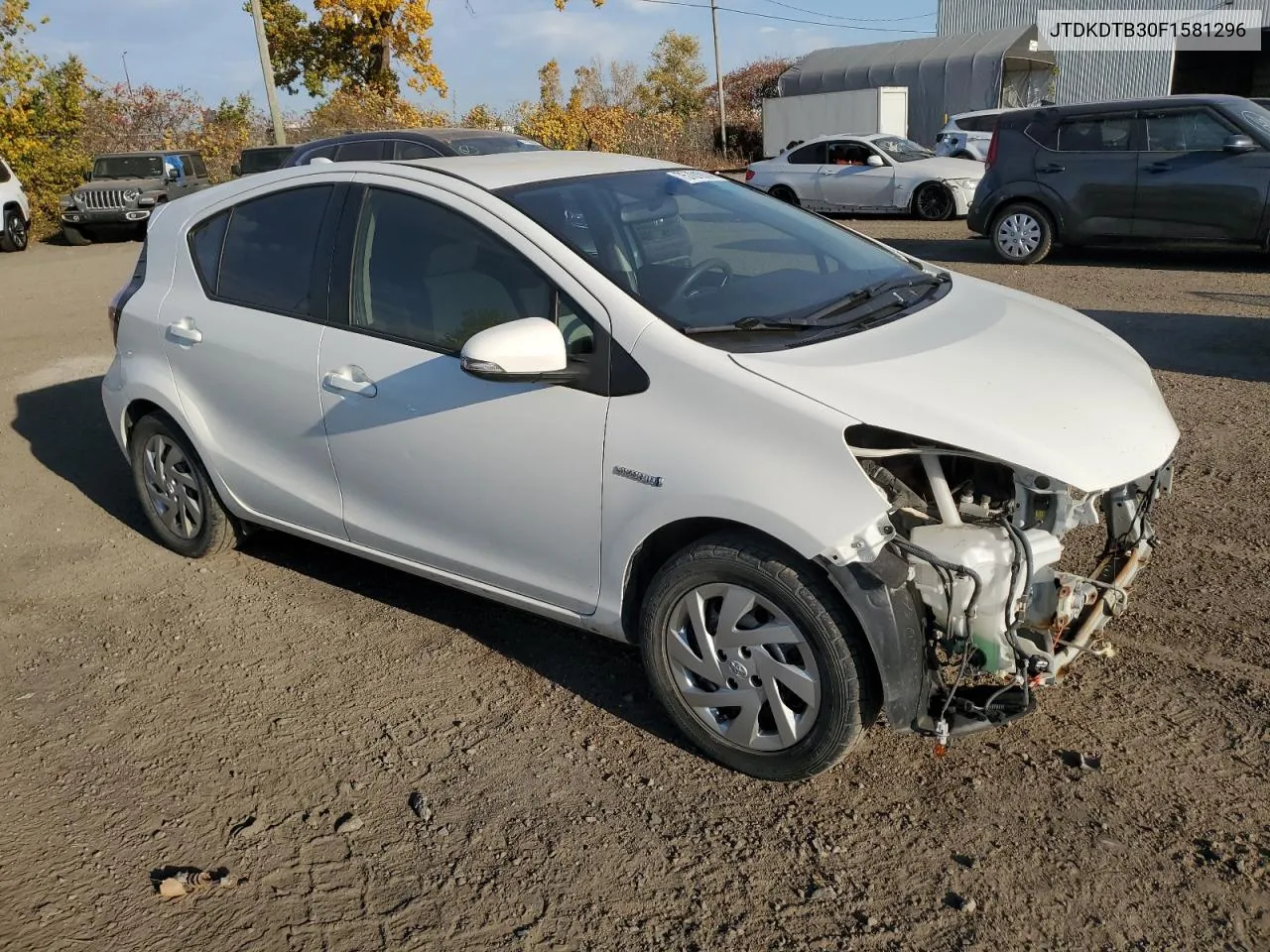 2015 Toyota Prius C VIN: JTDKDTB30F1581296 Lot: 75701014