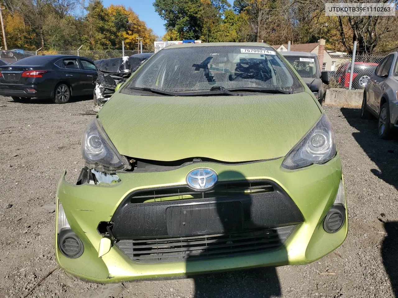 2015 Toyota Prius C VIN: JTDKDTB39F1110263 Lot: 76709274