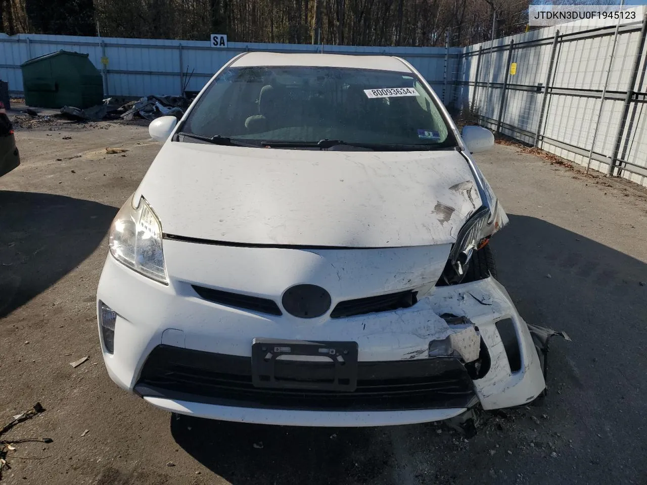 2015 Toyota Prius VIN: JTDKN3DU0F1945123 Lot: 80093634