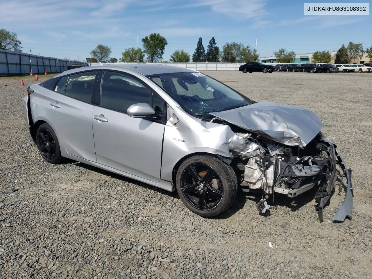 2016 Toyota Prius VIN: JTDKARFU8G3008392 Lot: 47957264