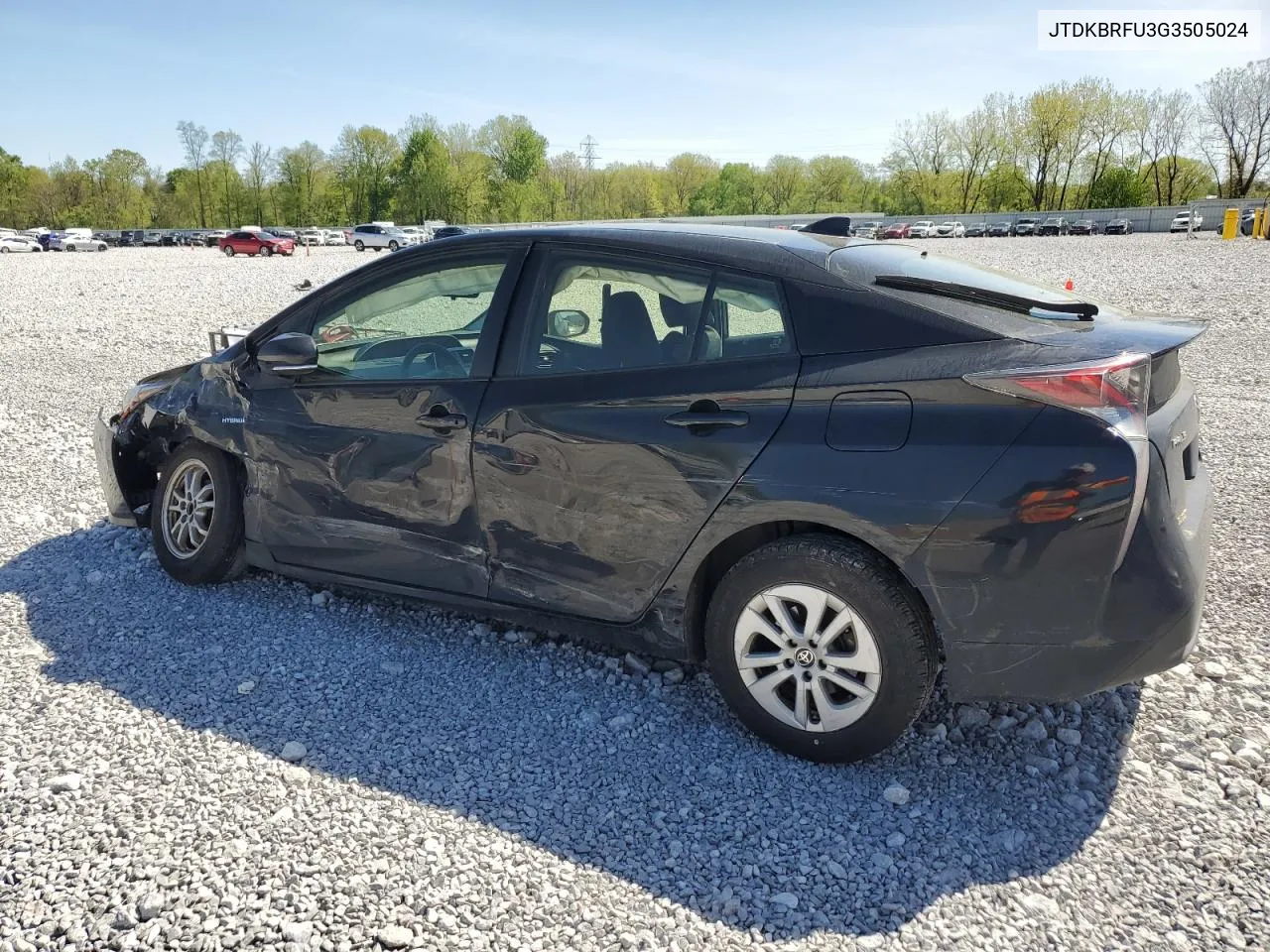 2016 Toyota Prius VIN: JTDKBRFU3G3505024 Lot: 53246964