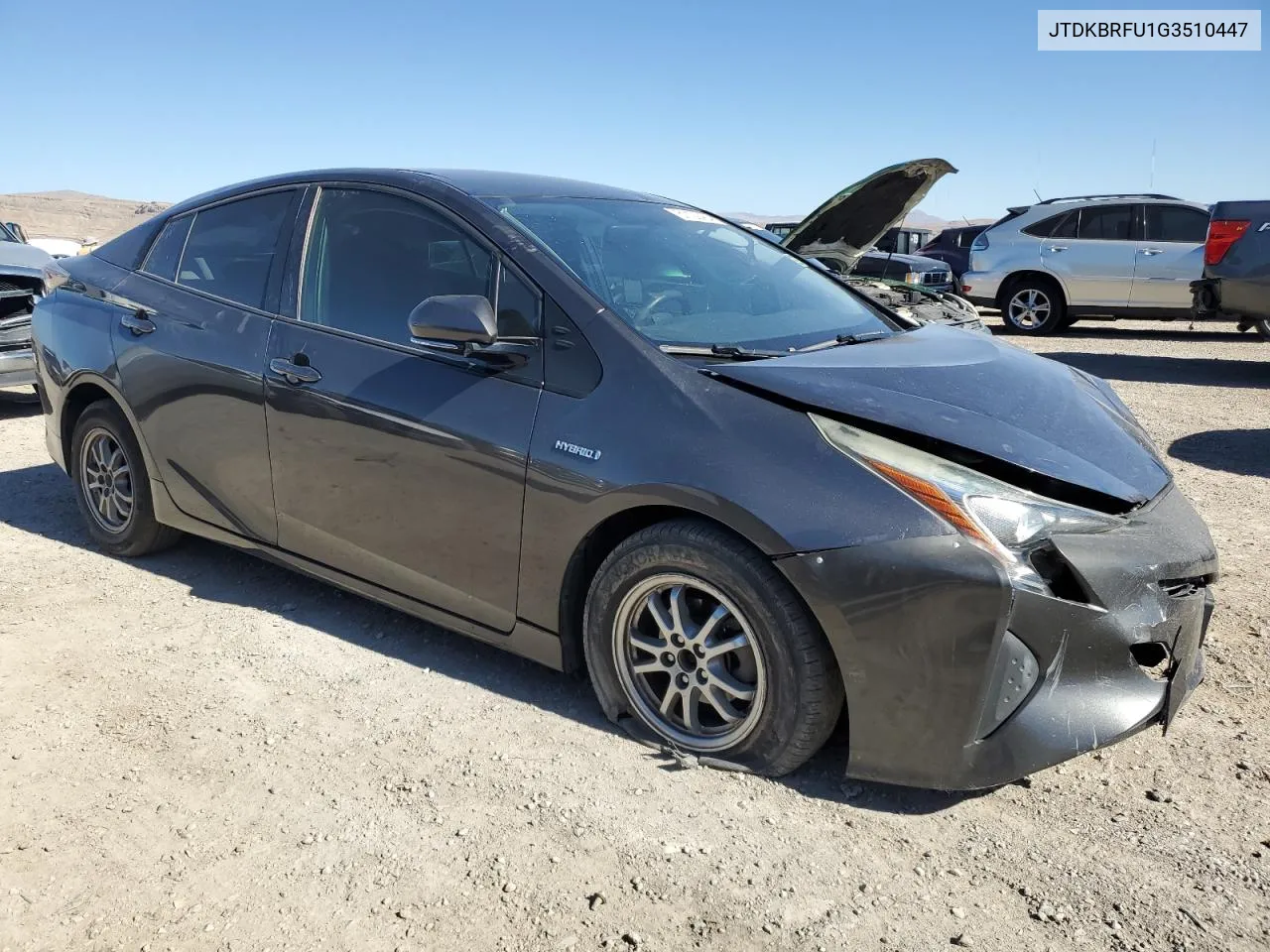 2016 Toyota Prius VIN: JTDKBRFU1G3510447 Lot: 61122464