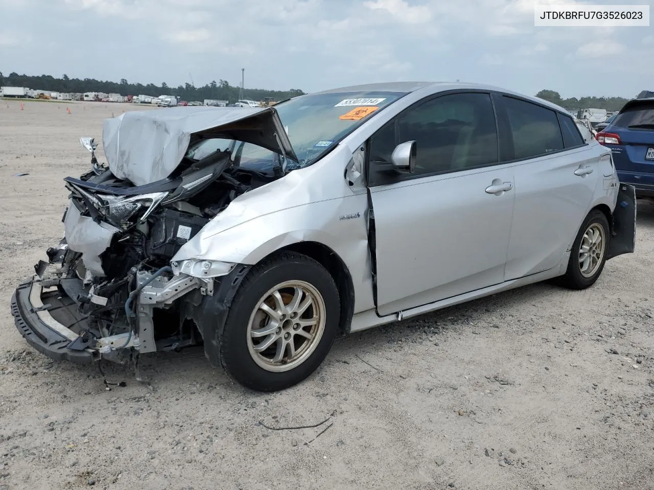 2016 Toyota Prius VIN: JTDKBRFU7G3526023 Lot: 40307019