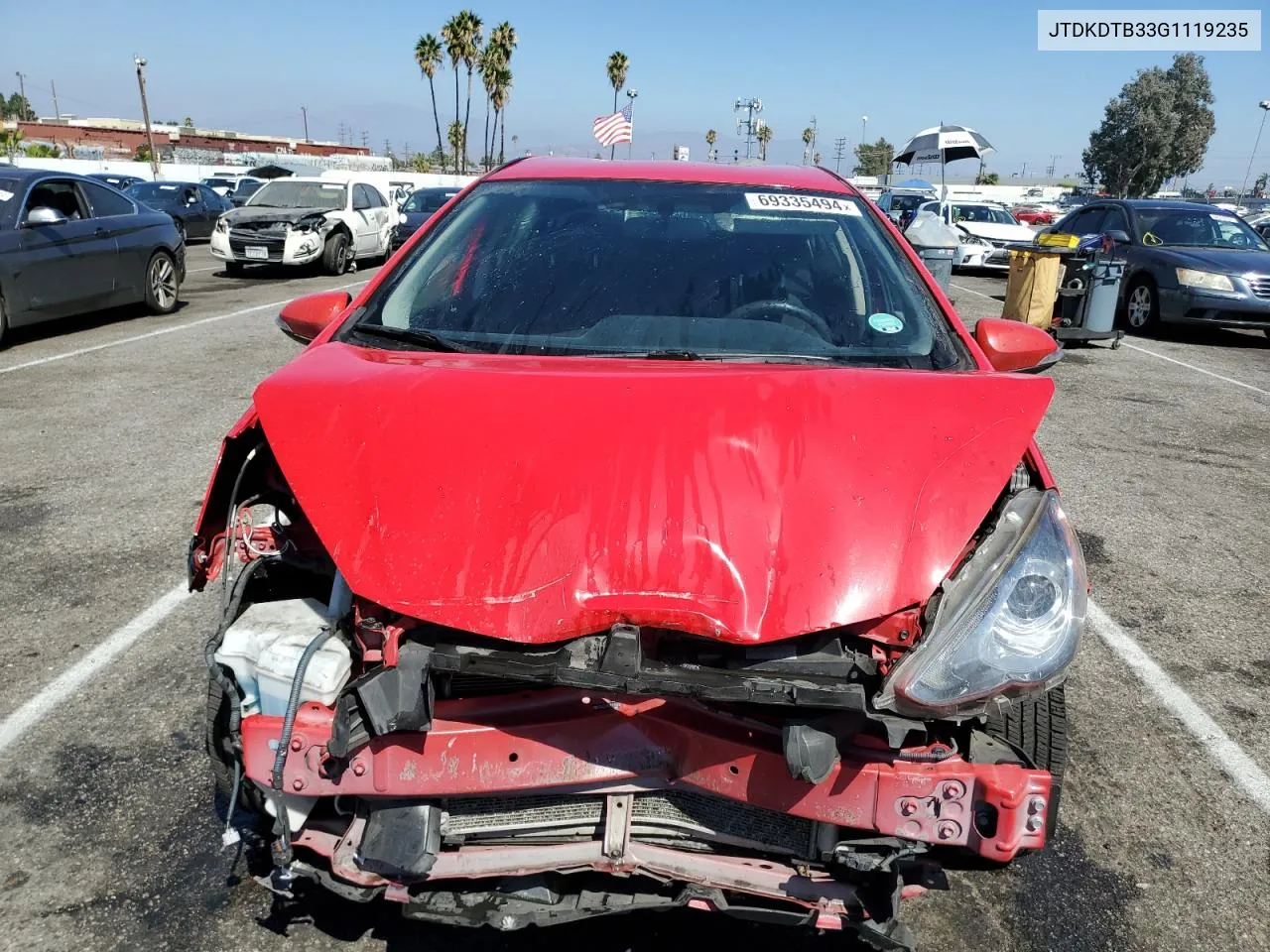 2016 Toyota Prius C VIN: JTDKDTB33G1119235 Lot: 69335494