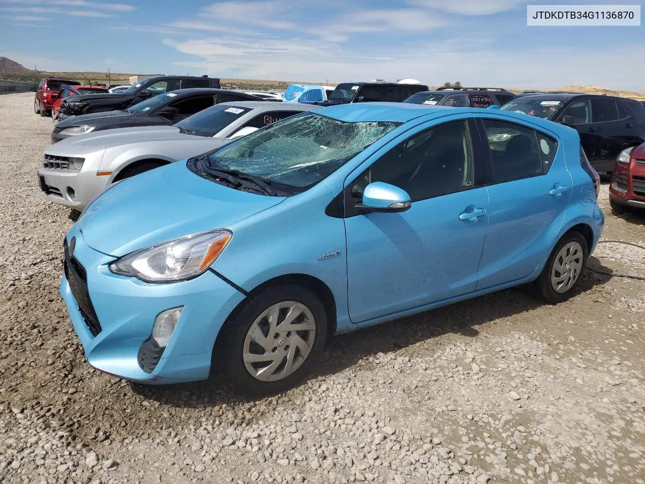 2016 Toyota Prius C VIN: JTDKDTB34G1136870 Lot: 71846294