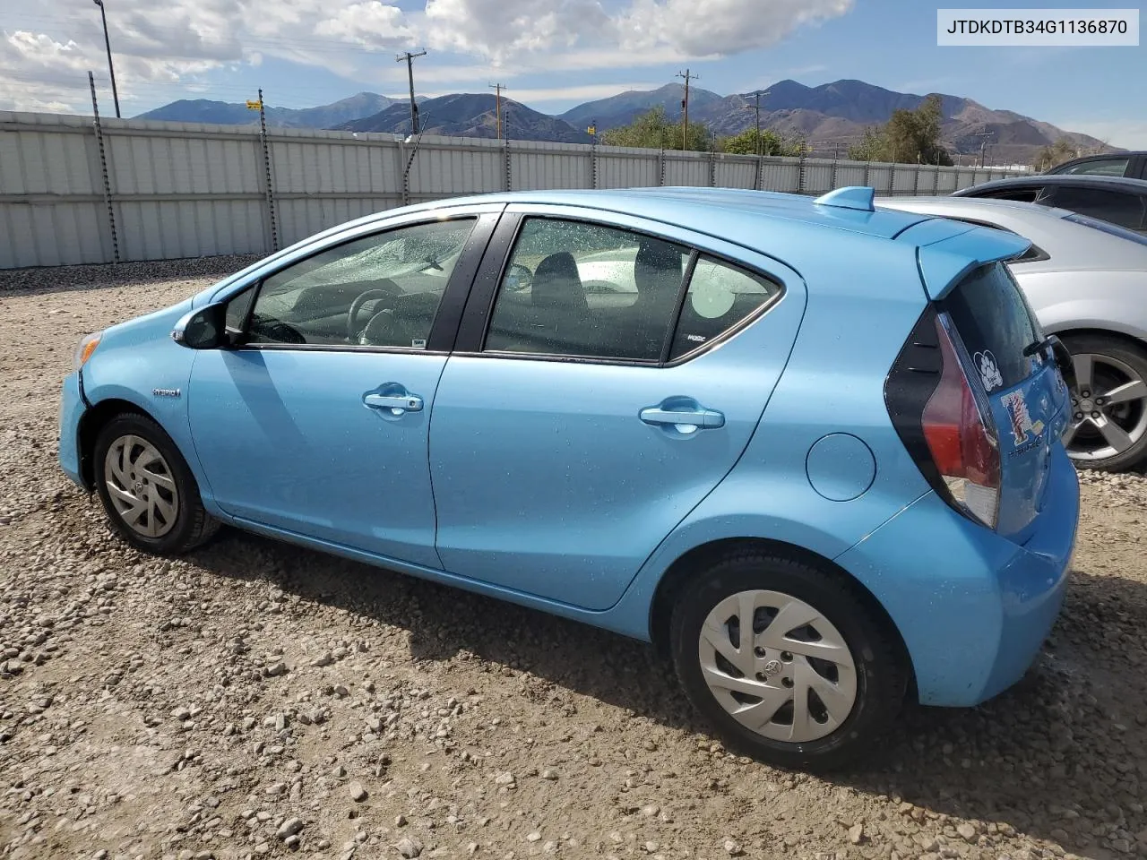 2016 Toyota Prius C VIN: JTDKDTB34G1136870 Lot: 71846294