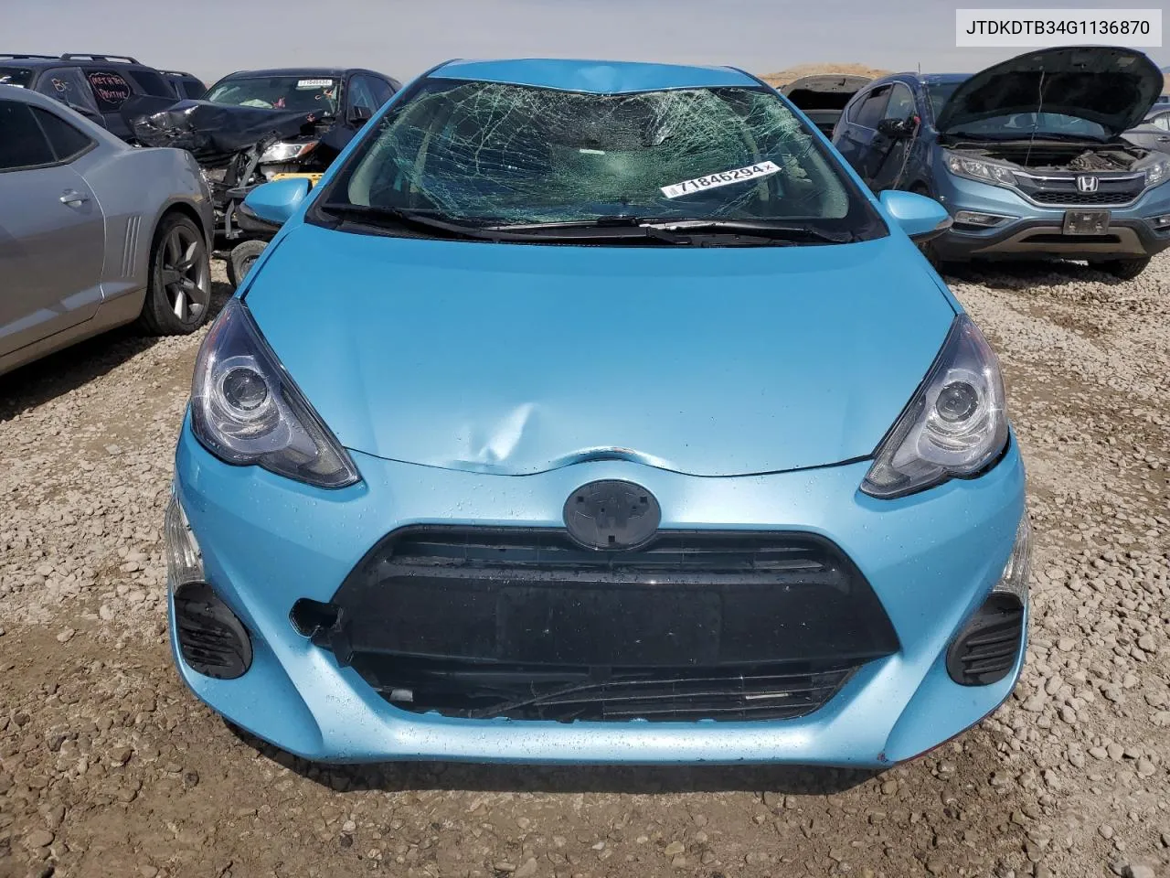 2016 Toyota Prius C VIN: JTDKDTB34G1136870 Lot: 71846294