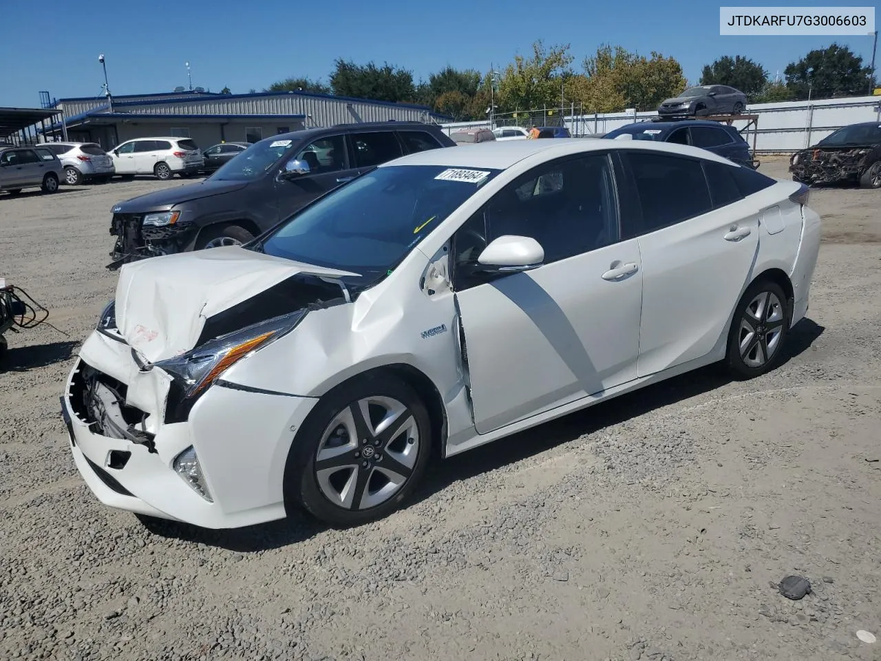 2016 Toyota Prius VIN: JTDKARFU7G3006603 Lot: 71893464