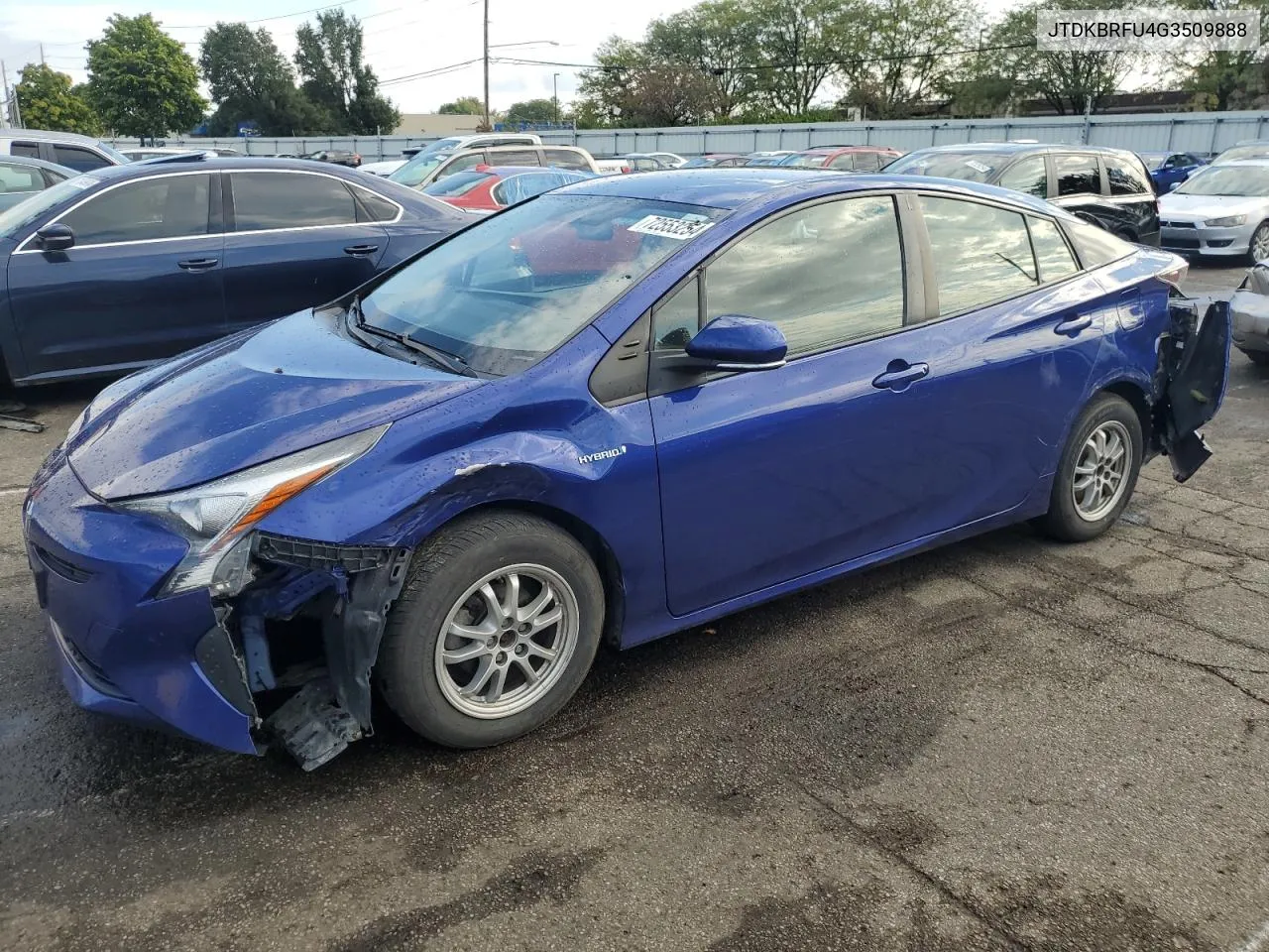 2016 Toyota Prius VIN: JTDKBRFU4G3509888 Lot: 72553254