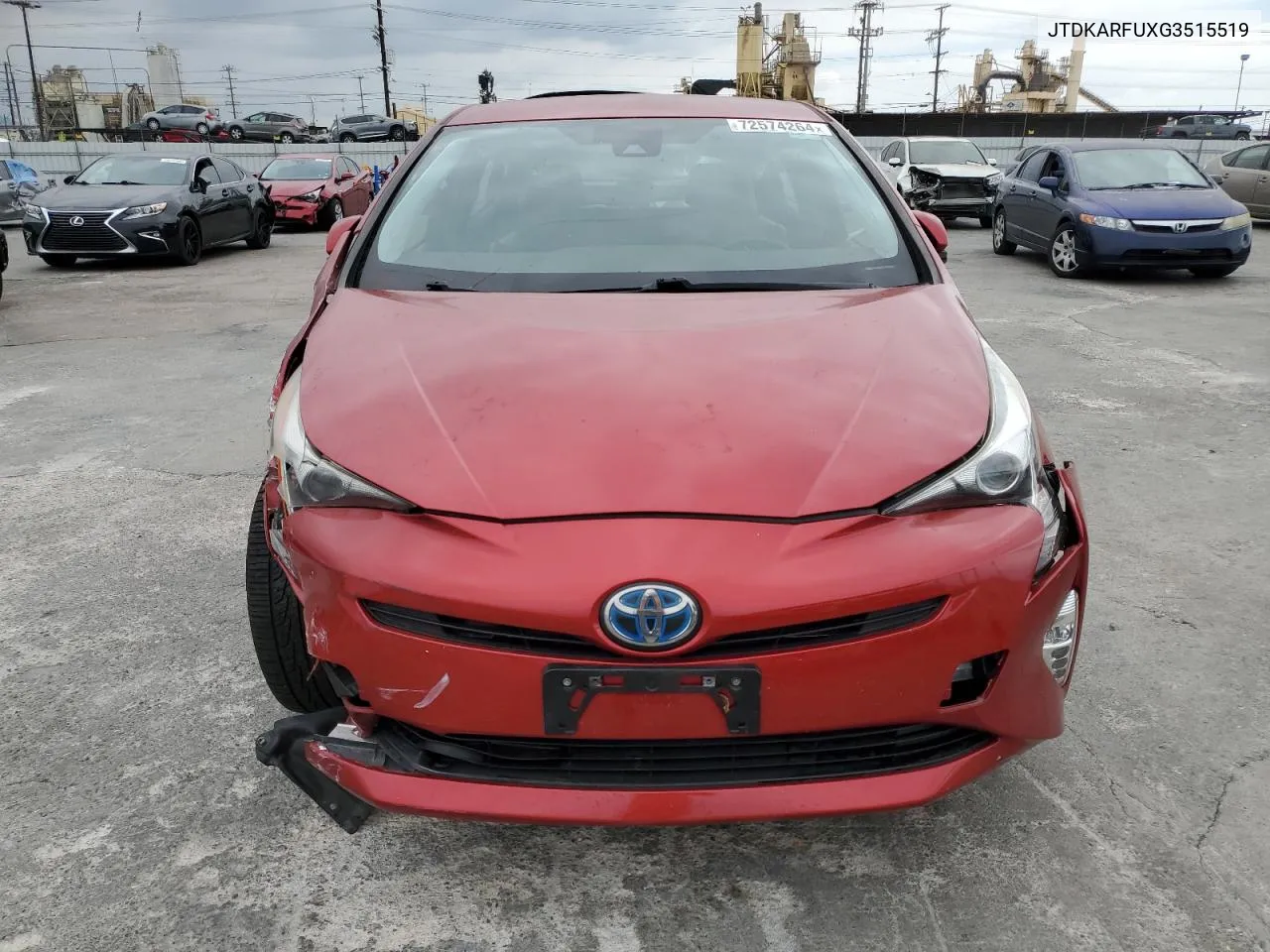 JTDKARFUXG3515519 2016 Toyota Prius