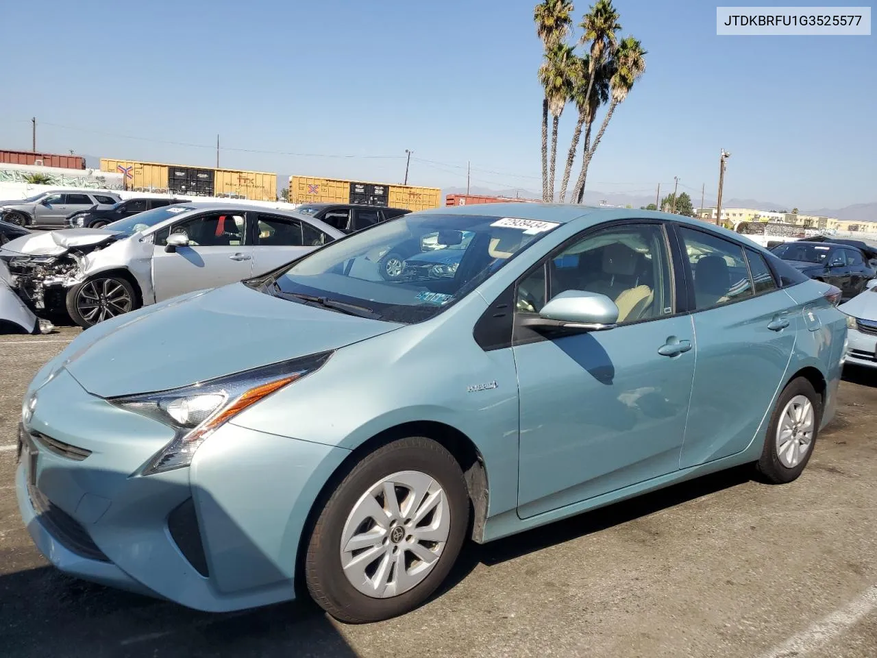 2016 Toyota Prius VIN: JTDKBRFU1G3525577 Lot: 72939434