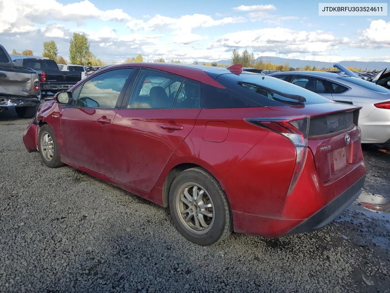 JTDKBRFU3G3524611 2016 Toyota Prius