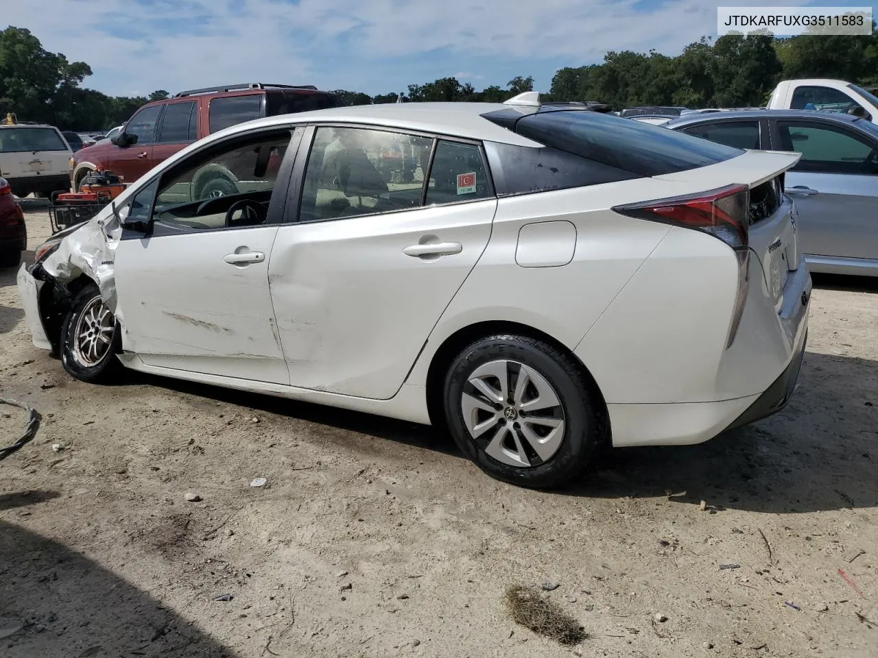 2016 Toyota Prius VIN: JTDKARFUXG3511583 Lot: 73799914