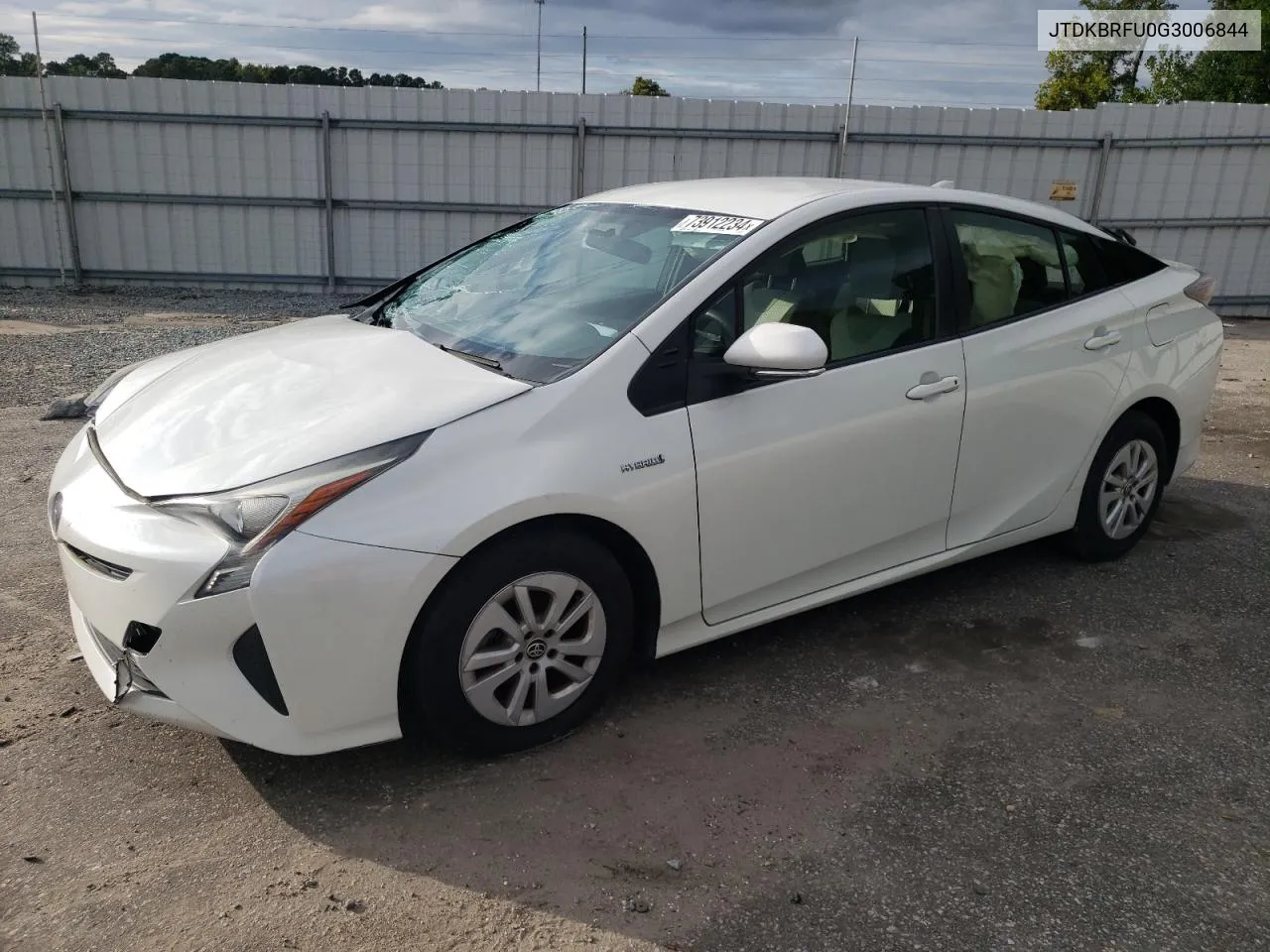 2016 Toyota Prius VIN: JTDKBRFU0G3006844 Lot: 73912234