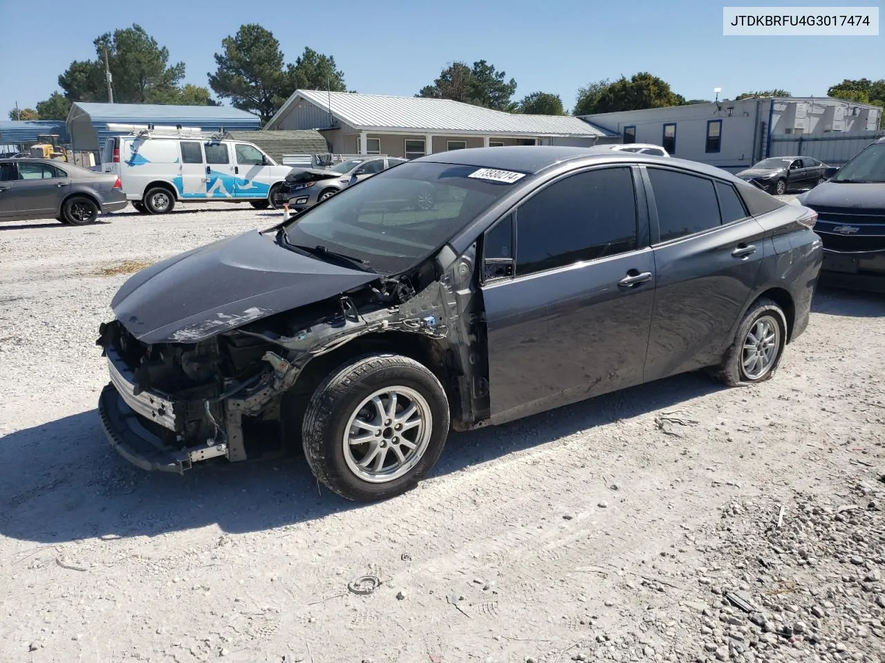 2016 Toyota Prius VIN: JTDKBRFU4G3017474 Lot: 73930214