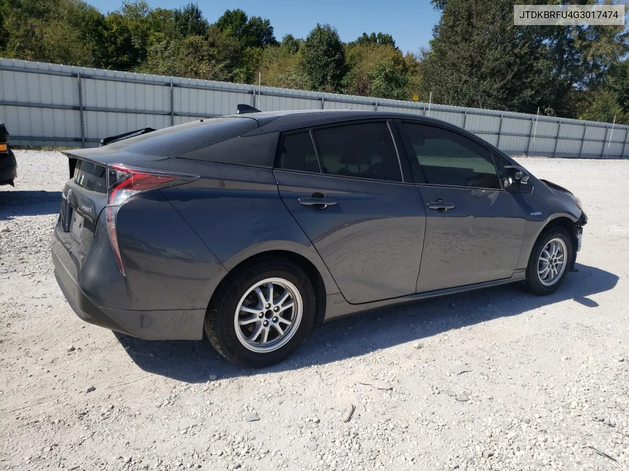 2016 Toyota Prius VIN: JTDKBRFU4G3017474 Lot: 73930214