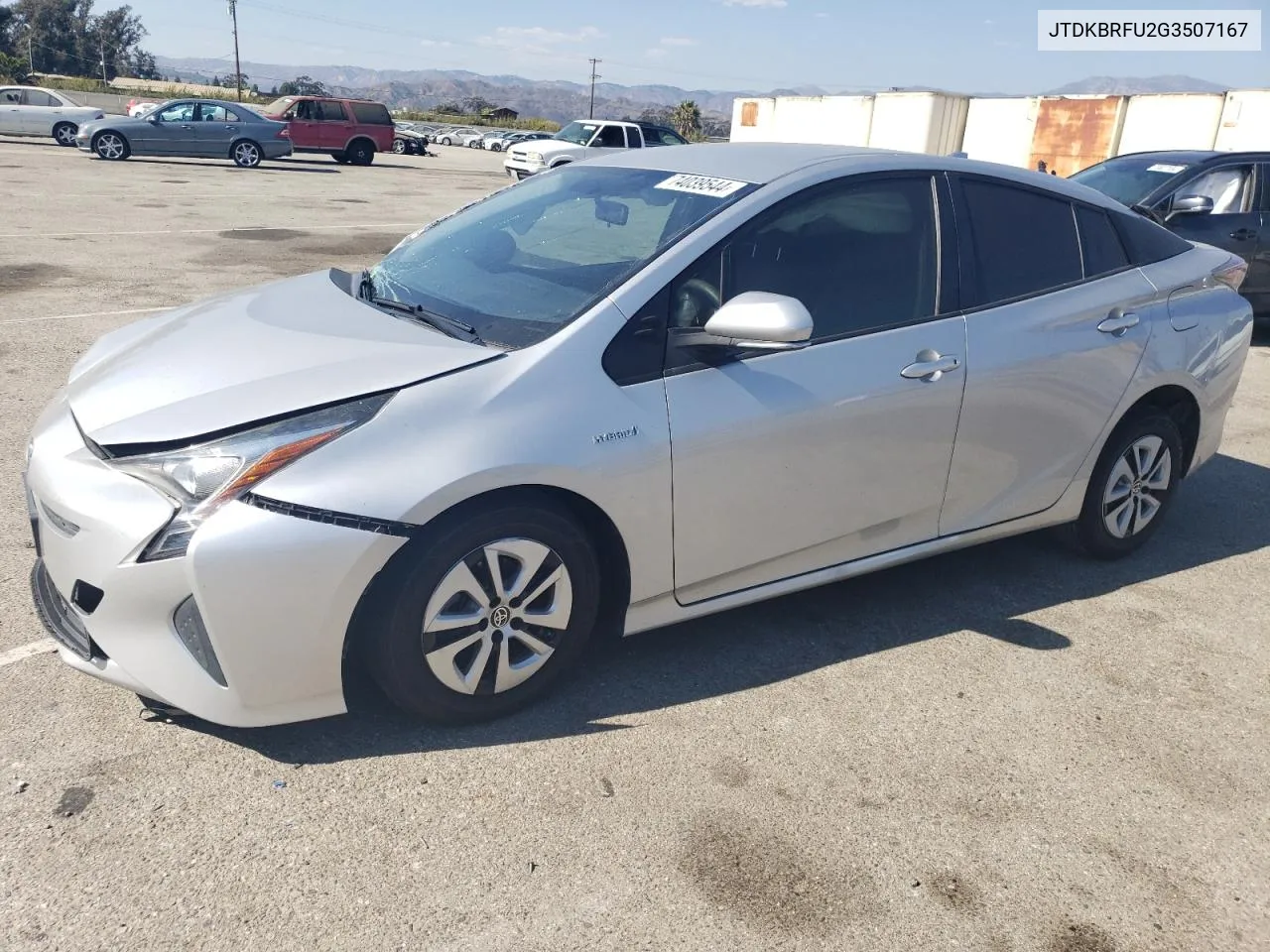 2016 Toyota Prius VIN: JTDKBRFU2G3507167 Lot: 74039544