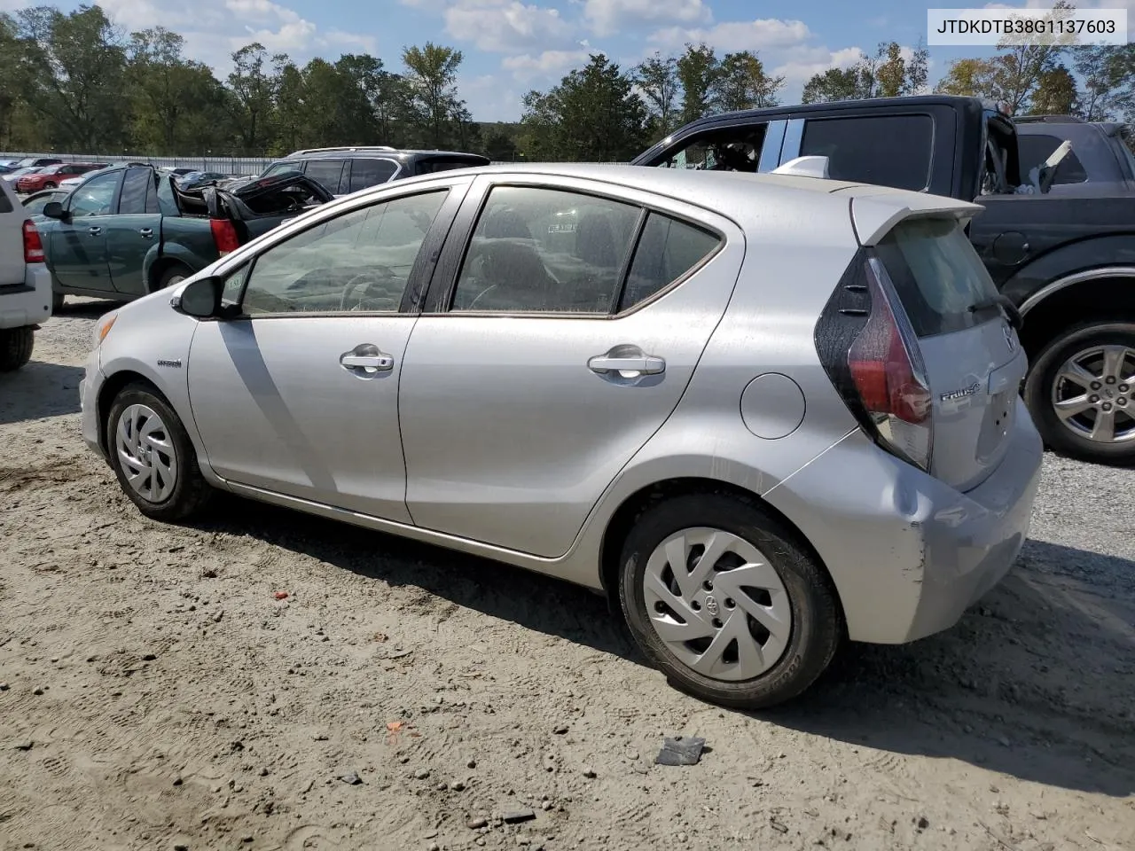 2016 Toyota Prius C VIN: JTDKDTB38G1137603 Lot: 74150754