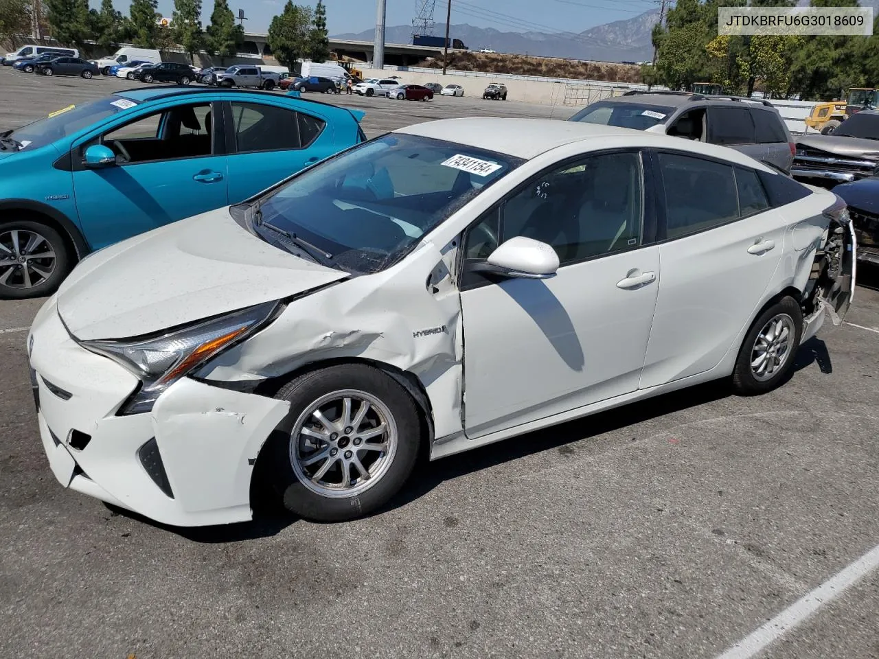 2016 Toyota Prius VIN: JTDKBRFU6G3018609 Lot: 74341154