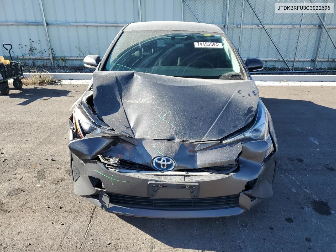 2016 Toyota Prius VIN: JTDKBRFU3G3022696 Lot: 74455544