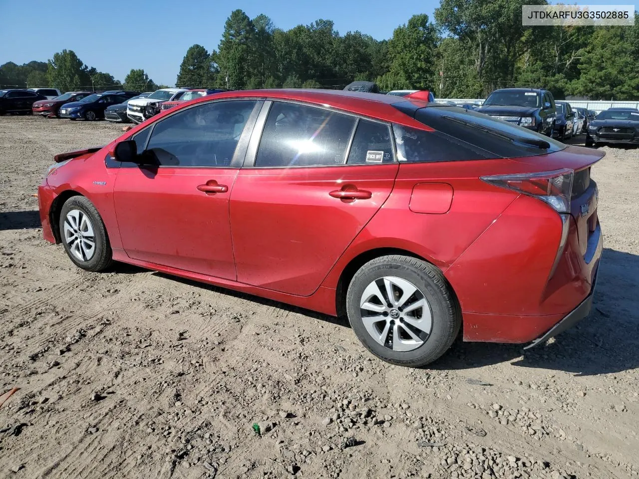 2016 Toyota Prius VIN: JTDKARFU3G3502885 Lot: 74537194