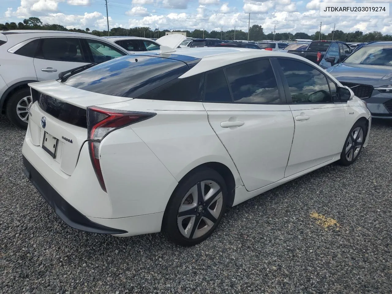 2016 Toyota Prius VIN: JTDKARFU2G3019274 Lot: 74569164