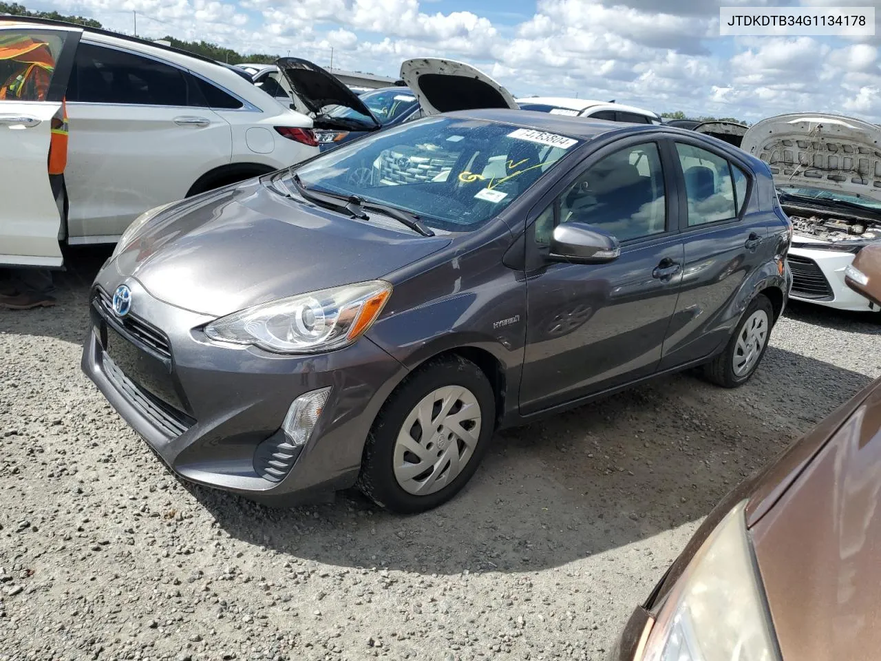 2016 Toyota Prius C VIN: JTDKDTB34G1134178 Lot: 74765804