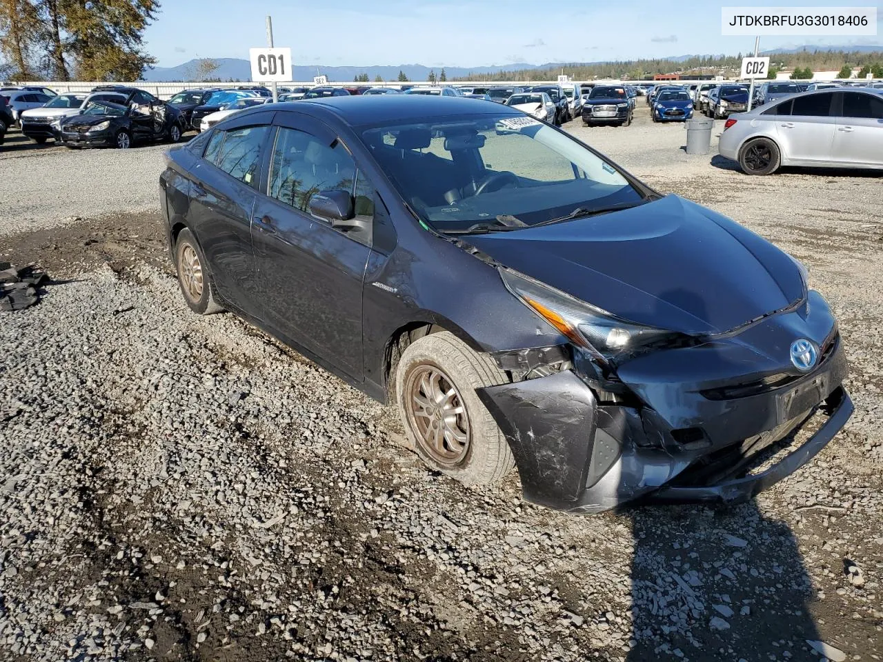 2016 Toyota Prius VIN: JTDKBRFU3G3018406 Lot: 74858314